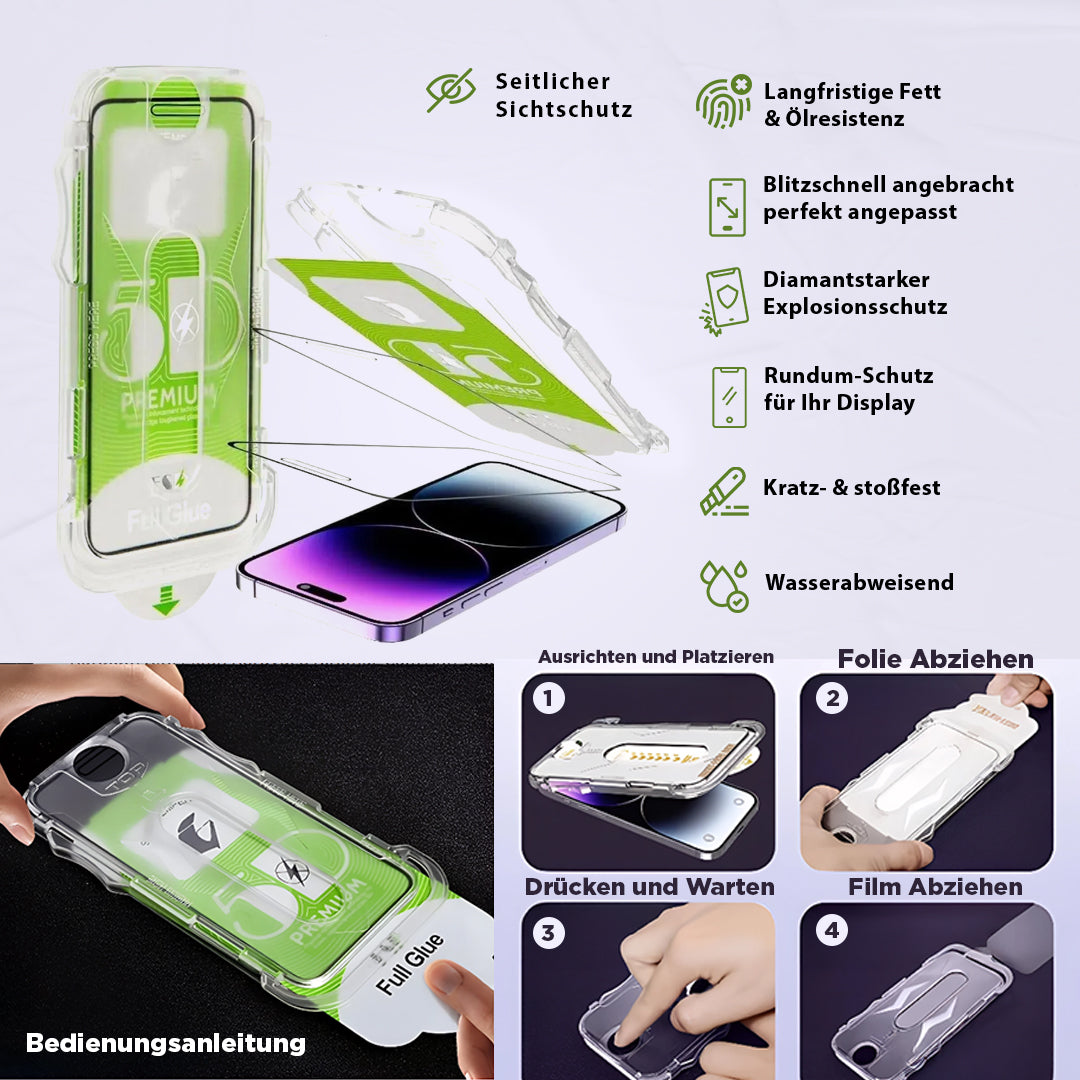 Displayschutzfolie aus gehärtetem Glas für iPhone 11 bis 16