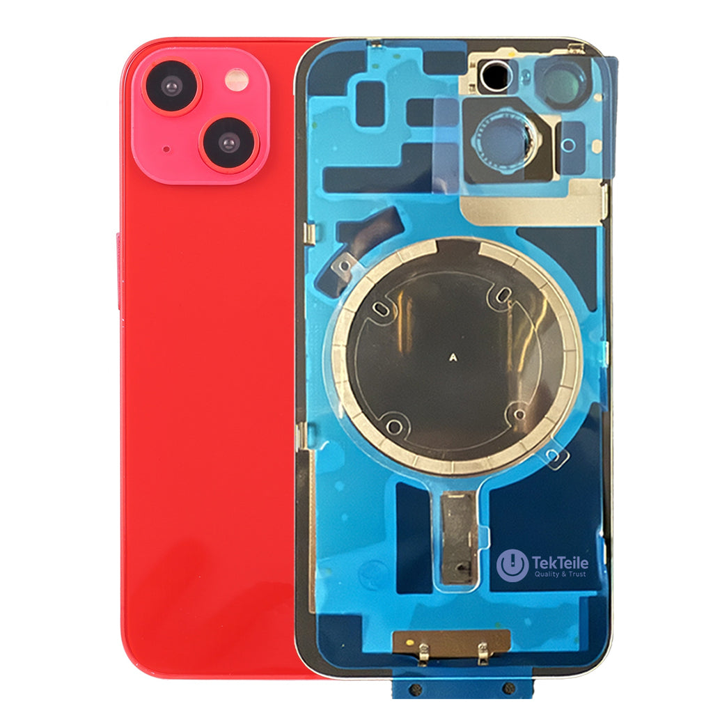 Rückgehäuse kompatibel mit iPhone 14 Plus – Glas Ersatzteil mit Kamerarahmen