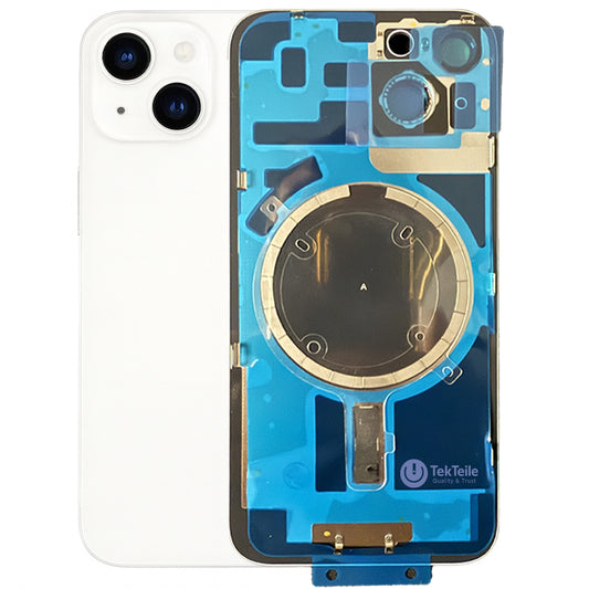 Rückgehäuse kompatibel mit iPhone 14 – Ersatzteil mit Kamerarahmen in Starlight